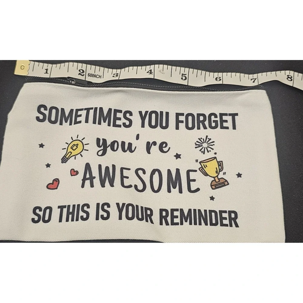 Inspirational Quote‎ Canvas Zipper Pouch  Makeup bag Pencil Pouch